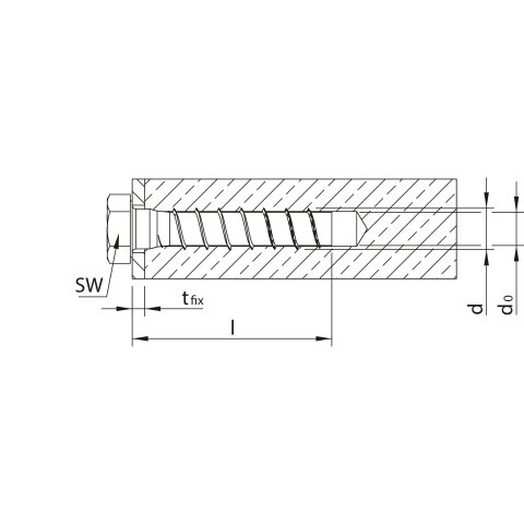 MULTI-MONTI-plus S 16 x 80, Sechskantkopf, SW-24, A2K, 25 Stück