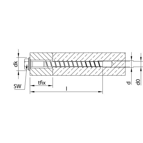MULTI-MONTI-plus SS 6 x 60, Sechskantkopf, SW-8, A2K, 100...