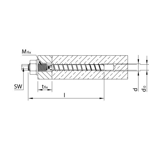 MULTI-MONTI-plus V 12 x 120, Vorsteckanker, SW-8, A2K, 25...
