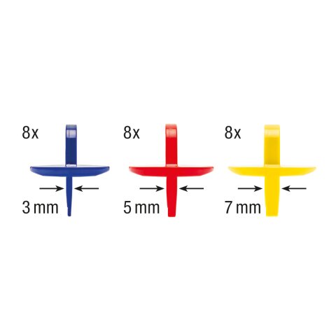 HECO-Abstandhalter, 3-5-7mm Set, 24 St.
