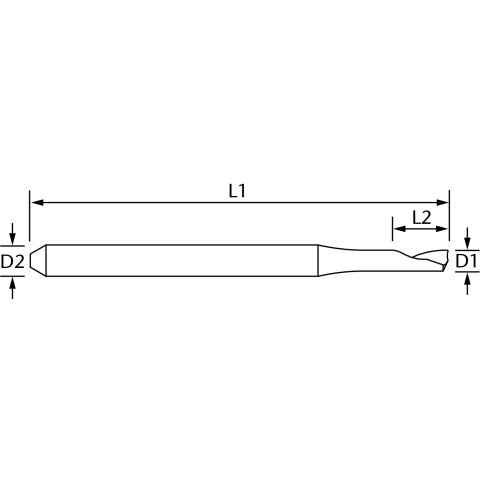 Einzahnfräser Varius   D=3 L=10 - ES-SC-0300-6-100-50