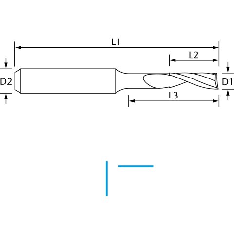 Einzahnfräser mit polierter Spannut   D=12 L=42 -...