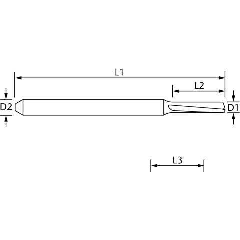 vhf Zweizahnfräser für Holz   D=6 L=22 - ZS-WO-0600-6-220-60-DLC