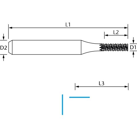 vhf Verbundstofffräser, fein verzahnt   D=6 L=32 - LK-F-0600-6-320-70