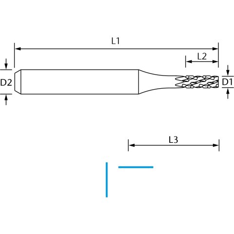 vhf Verbundstofffräser, grob verzahnt   D=3 L=16 - LK-G-0300-6-160-50