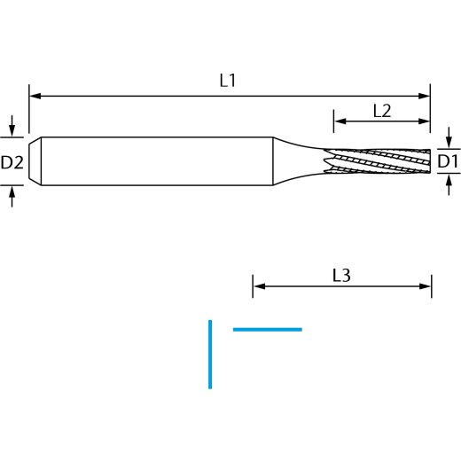 vhf Honeycomb-Fräser, spiralgenutet   D=6 L=22 - LK-HCS-0600-6-220-60