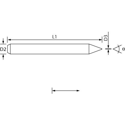 vhf Gravierstichel   D= L= - GS-015-070-3-40
