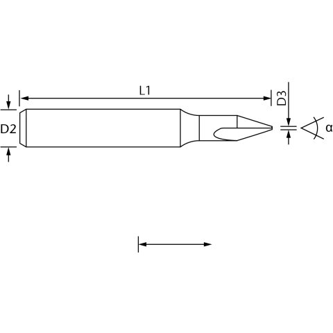 vhf Gravierfräser für Edelstahl   D= L= - GF-060V-040-3-40-TN
