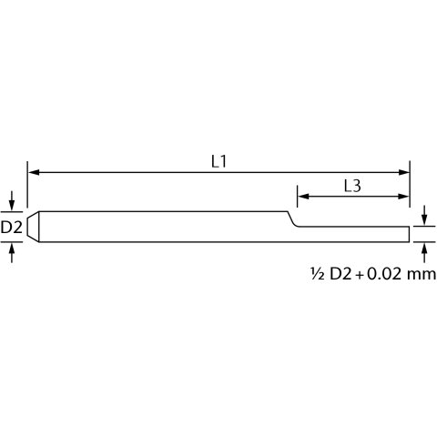 vhf Stichel-Halbzeuge   D= L= - GS-HZ-4-15-50