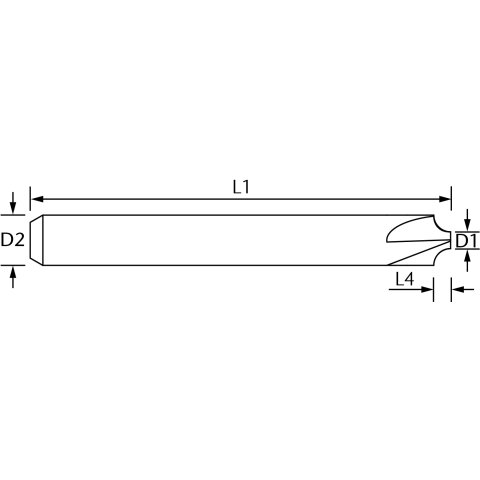 vhf Entgrater mit Viertelkreis   D=3 L= - EG-R35-0300-10-50