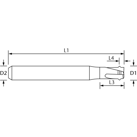 vhf Zirkular-Bohrgewindefräser    D=5,9 L= - BGF-MKV