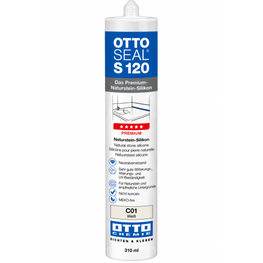 OTTOSEAL S 120 Premium-Naturstein-Silikon C01 Weiß 310 ml