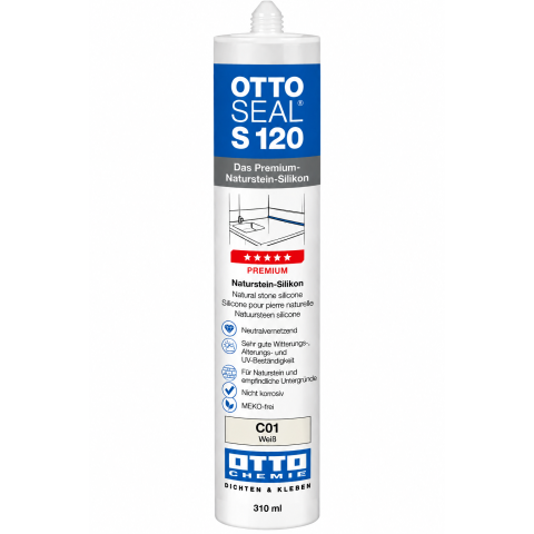 OTTOSEAL S 120 Premium-Naturstein-Silikon C01 Weiß...