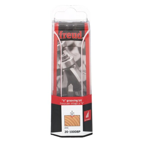 Freud  V-Nutfräser Schaft 8 mm 90° x 6 (Winkel x...