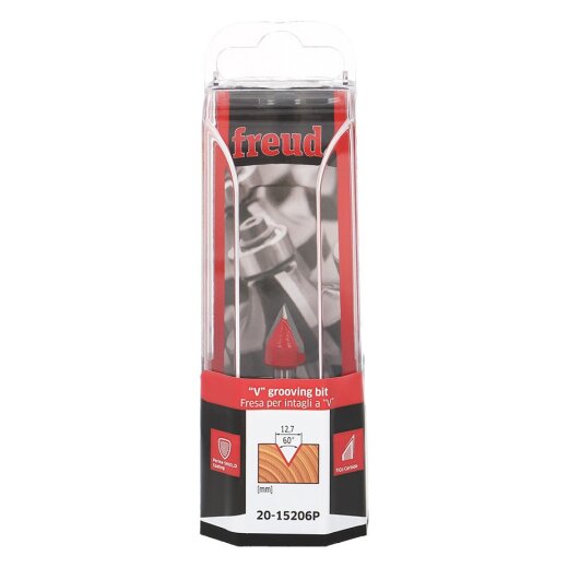 Freud  V-Nutfräser Schaft 6 mm 60° x 12,7 (Winkel x Schnitthöhe) - F03FR01629