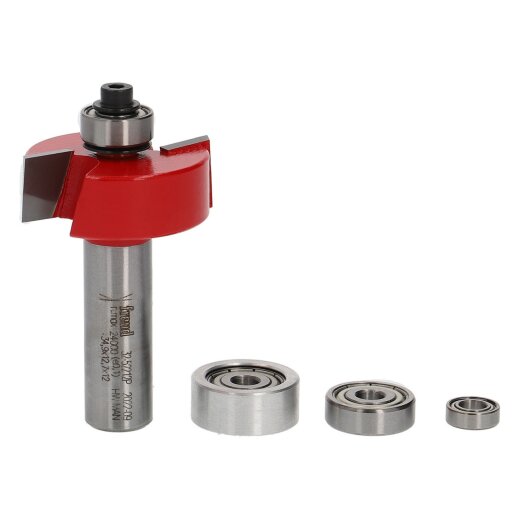 Freud  Falzfräser mit einem 4-teiligen Kugellagersatz Schaft 12 mm 12,7 x 7,94 – 12,7 (Schnitthöhe x Schlitzlänge (P)) - F03FR01759