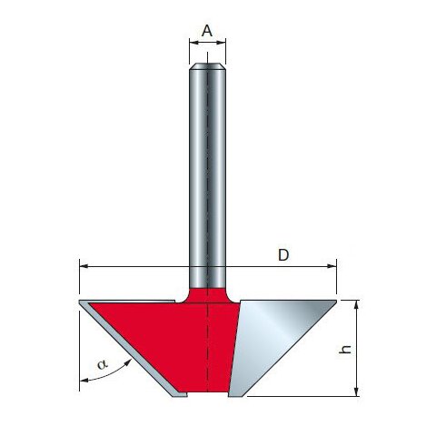 Freud  Fasefräser Schaft 8 mm 24 x 30° (Durchmesser x Winkel) - F03FR01930