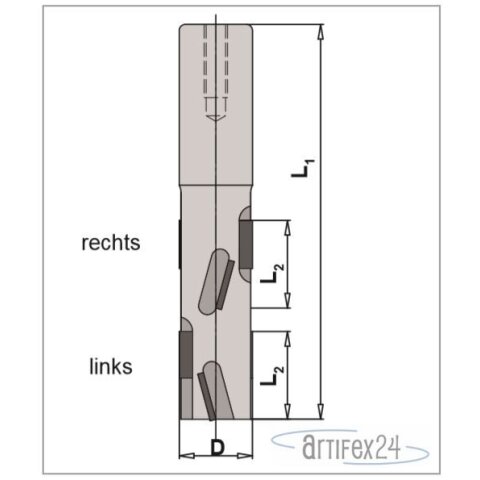 AKE DP Schaftfräser rechts-links 25X30/155 S25 Z2 DP...