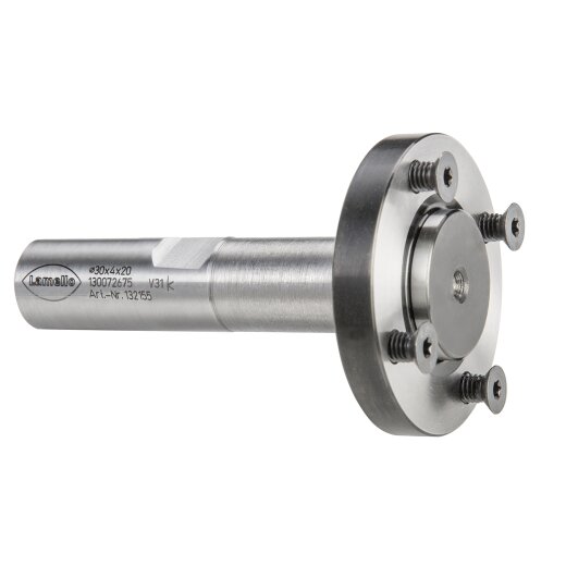 Lamello Fräsdorn CNC für P-System Nutfräser, Spannfläche 2, Ø30 mm, Schaft Ø20x50 mm, L 85 mm, NL 4xM4xØ48 mm