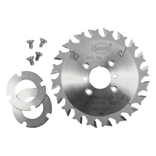 Lamello Sägeblatt für Nutfräsmaschine, HW, Ø100x2,4xØ22 mm, Z20, NL 4, inkl. Distanzscheiben