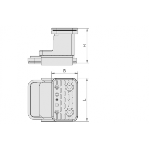 Schmalz Blocksauger VCBL-K2 130 x 30 mm, Höhe 75 mm, quer für Schmalteile, mit Tastventil