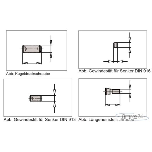 AKE GEWINDESTIFT M6x4 m.R. DIN 916 - 10032695