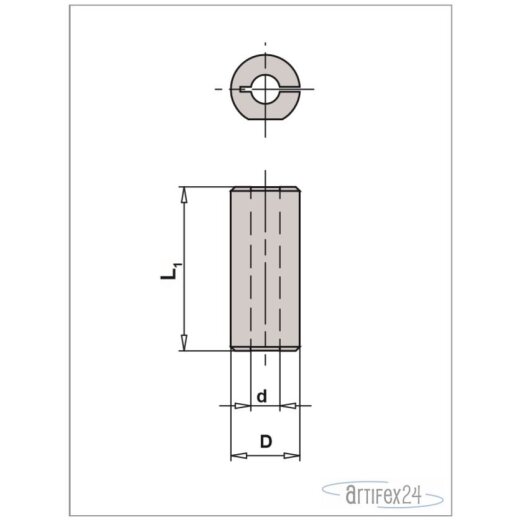 Geschlitzte Spannhülse 6mm/10mm L23