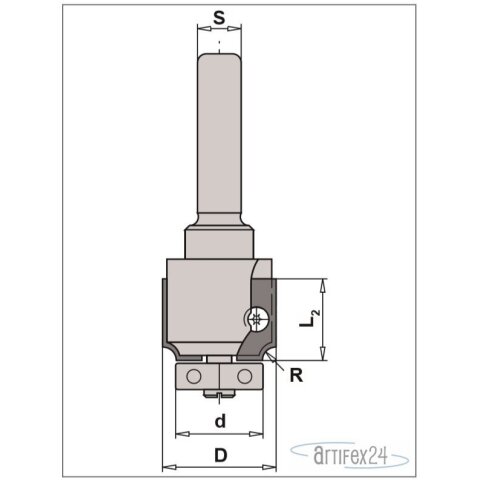 AKE VIERTELSTABMESSER HW-WP R=2mm - 10007047