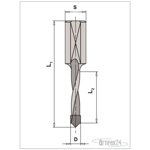 AKE D&uuml;belbohrer 5X27/57,5 S10 Z2 HW L - 10014787