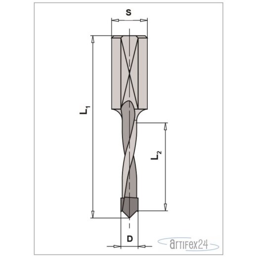 AKE HW Dübelbohrer 8x27/57,5 S10 Z2 Links