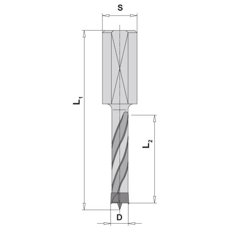 AKE HW Dübelbohrer 16X43/70 S10X20 Z2 HW Rechts mit Rückenführung