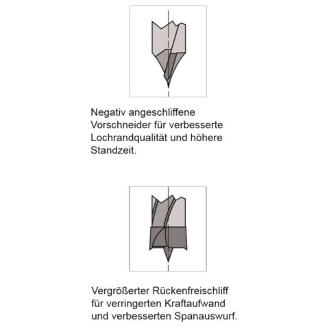 AKE HW Dübelbohrer 16X43/70 S10X20 Z2 HW Rechts mit Rückenführung