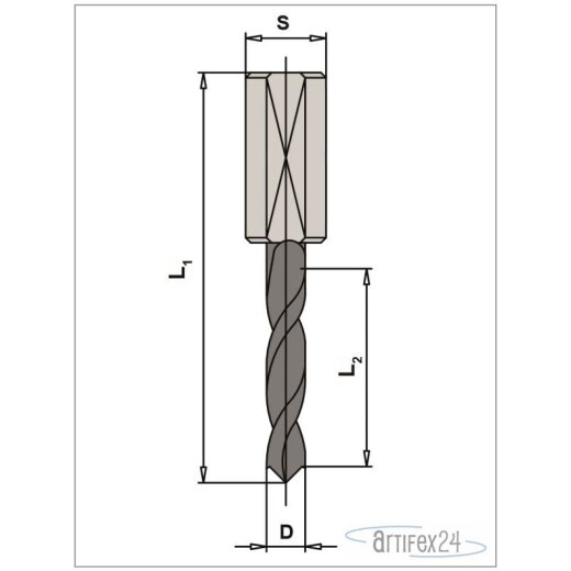 AKE VHW-Dübelbohrer 3X27X70 VHW Links