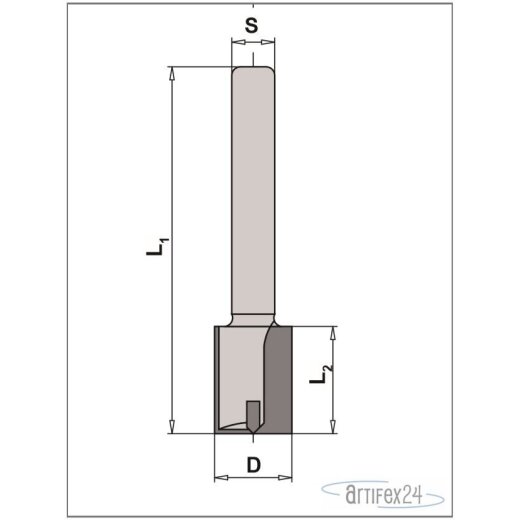 AKE HW Nutfräser 3X8/55 S8 Z2 HW R - 10003732