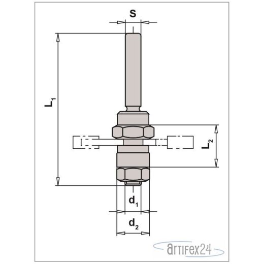 AKE Aufnahmedorn d1=6mm,S=6mm