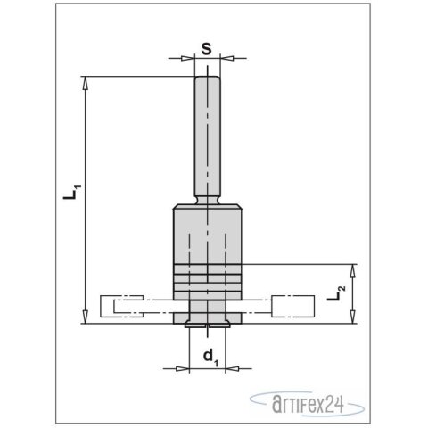 WERKZEUGAUFNAHME d1=8mm/S=6mm