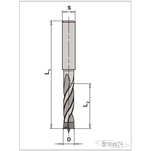 AKE Spiralbohrer 8X75/120 S8 Z2 HW R