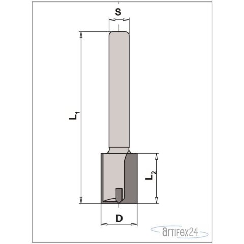 AKE Nutfräser 3X8/55 S8 Z2+1 HW R