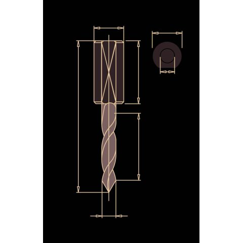 AKE 8mm drill for through hole "Extreme" with...