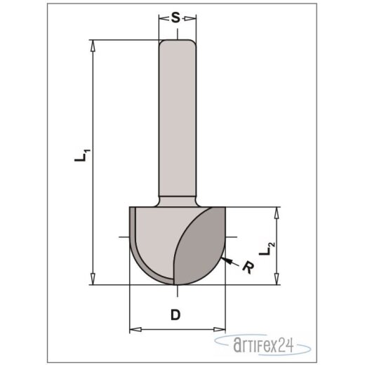 AKE HOHLKEHLFRÄSER Z2 HW 8mm - 10003939