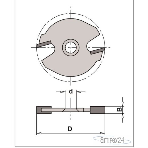 AKE HW-Profilfräser Z2 HW 40x2,5x8mm - 10003540