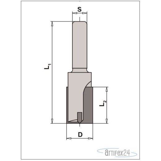 AKE HW Nutfräser 8X20/60 S10 Z2 HW R - 10003770