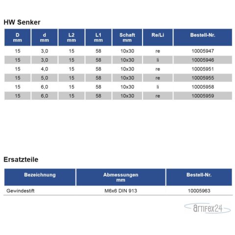 AKE SENKER HW 6mm S=10x30mm - 10005959