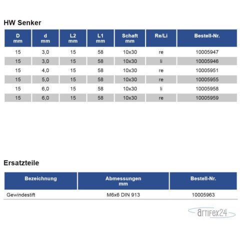 AKE Senker D15 d3,0/58 S10X30 HW Z2 L