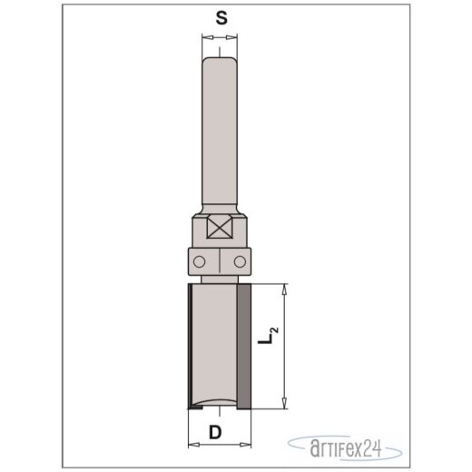 AKE Bündigfräser Z2 HW 12,7x25mm - 10110789
