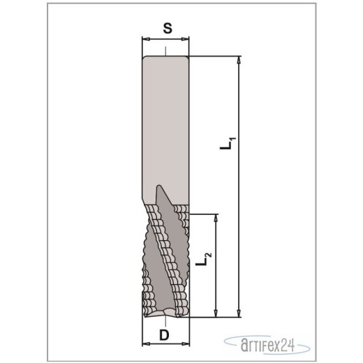 AKE 10mm VHW Schruppfräser 10x30/75mm Z2 S10 Rechts negativ