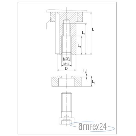 AKE Buchse für Ritzsägen und Zerspaner Zubehör 35X16/M20 LH - 10190973