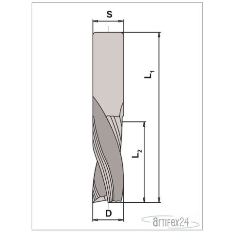 AKE 12mm VHW Schlichtfr&auml;ser Z2 negativ 12x42/90mm...