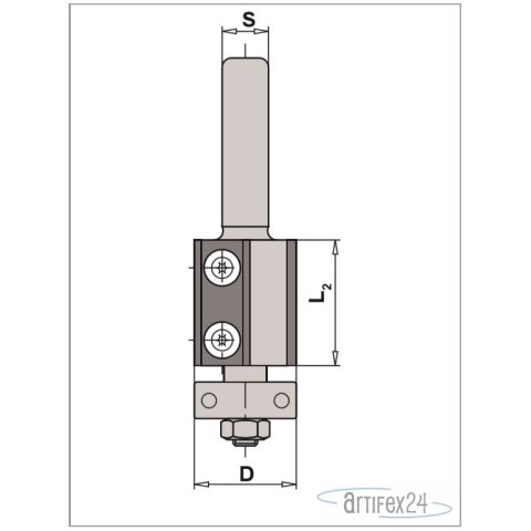 AKE HW-Bündigfräser Anlauflager stirnseitig 22X20 S8 Z2 HW R - 10003052