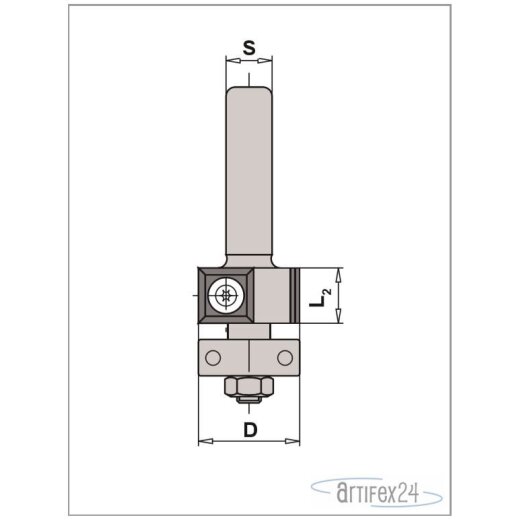 AKE Bündigfräser WP 19X30 S8 Z2 HW R